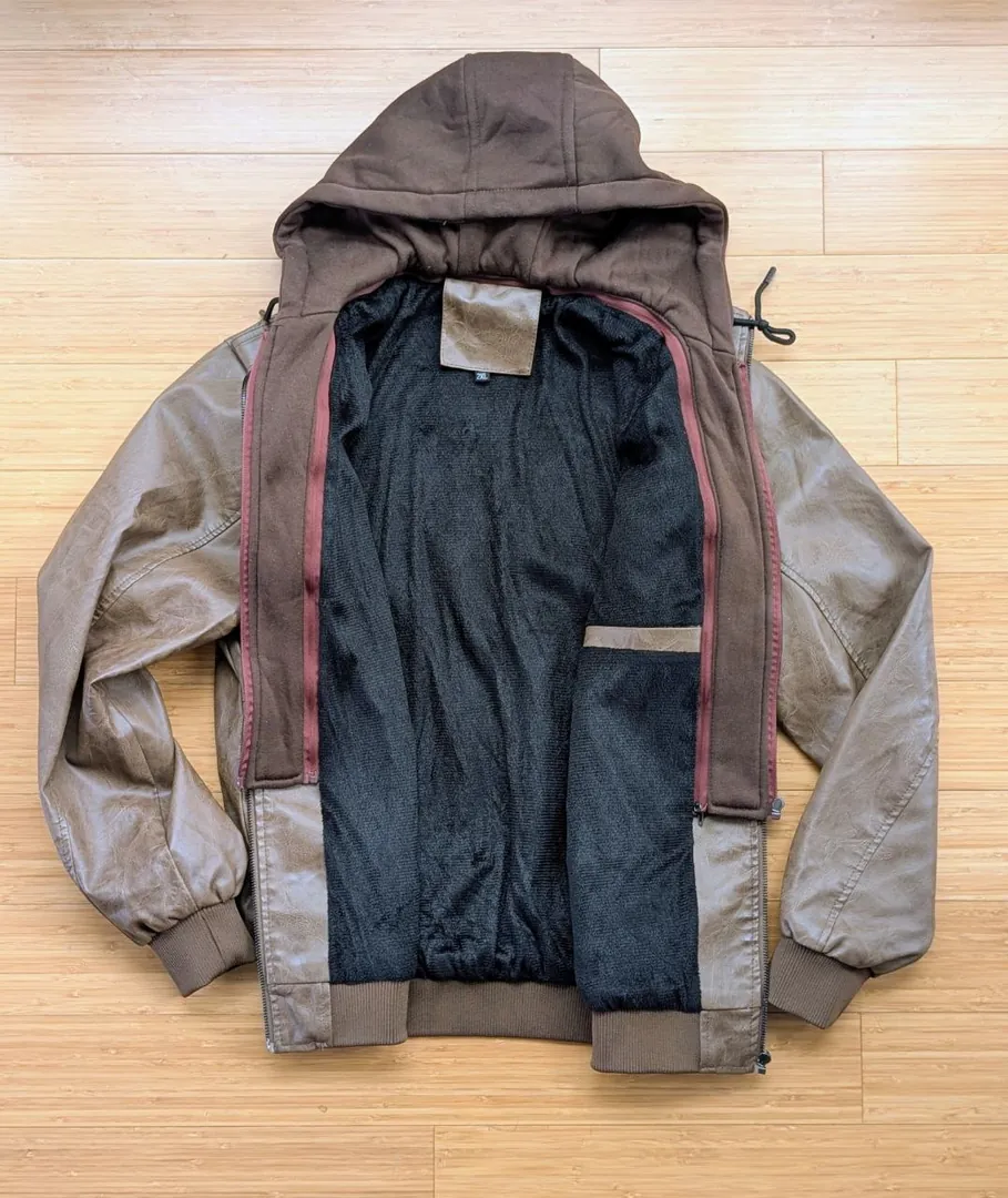 Two-in-one faux leather demisason jacket — photo 5