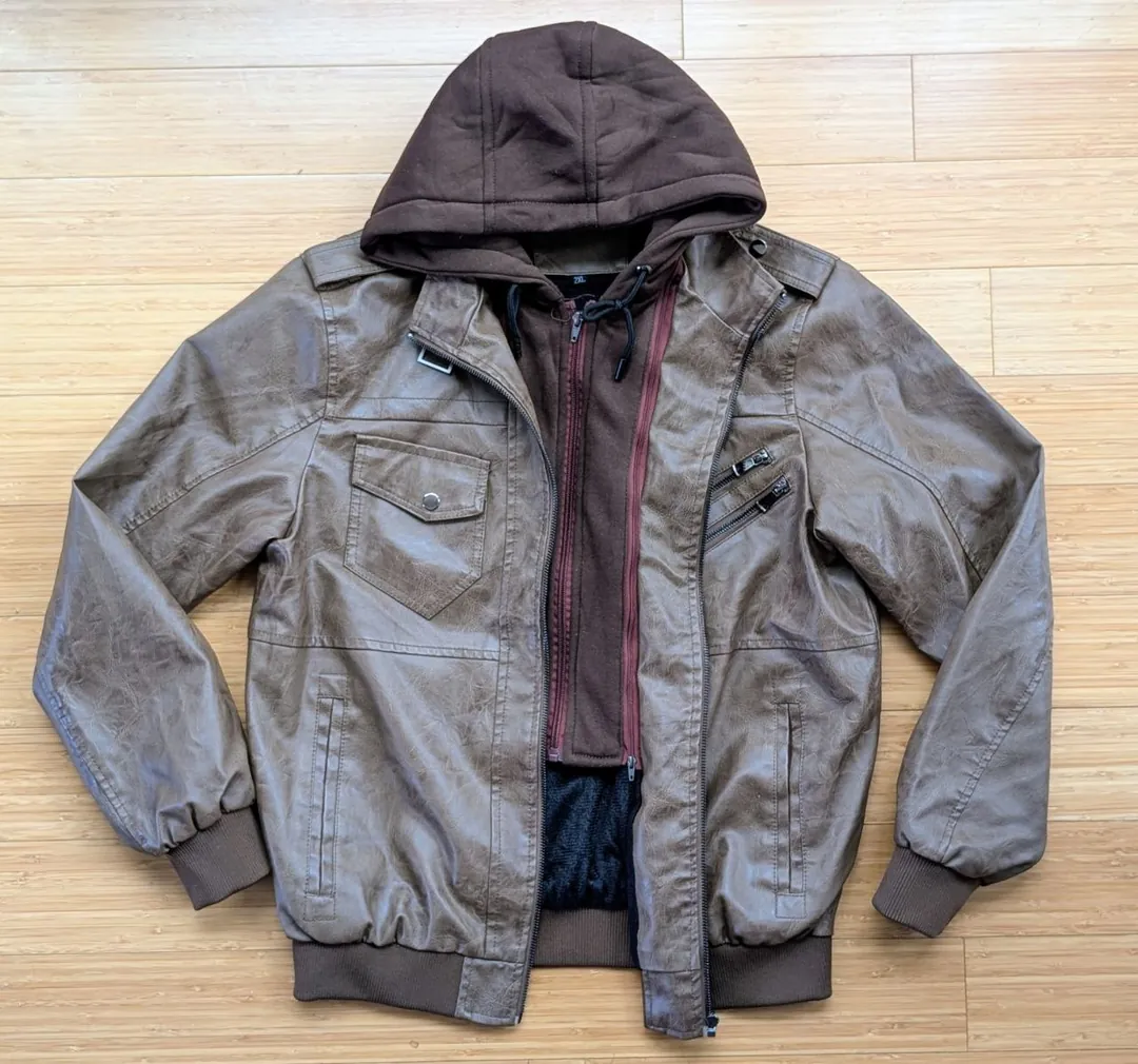Two-in-one faux leather demisason jacket — photo 6