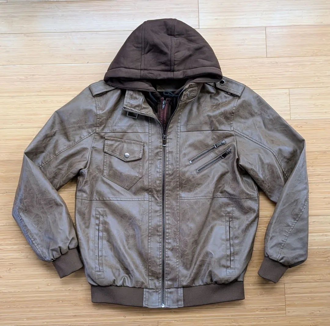 Two-in-one faux leather demisason jacket — photo 7