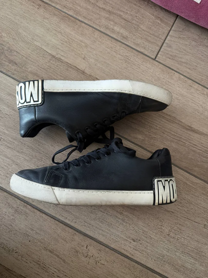 Men's leather sneakers Moschino Maxi Logo — photo 2