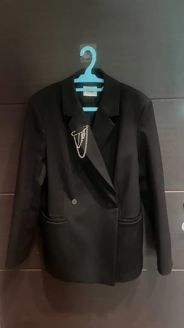 Double-breasted blazer LIME — photo 3