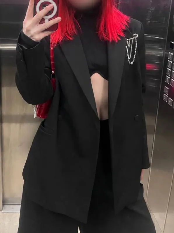 Double-breasted blazer LIME — photo 5