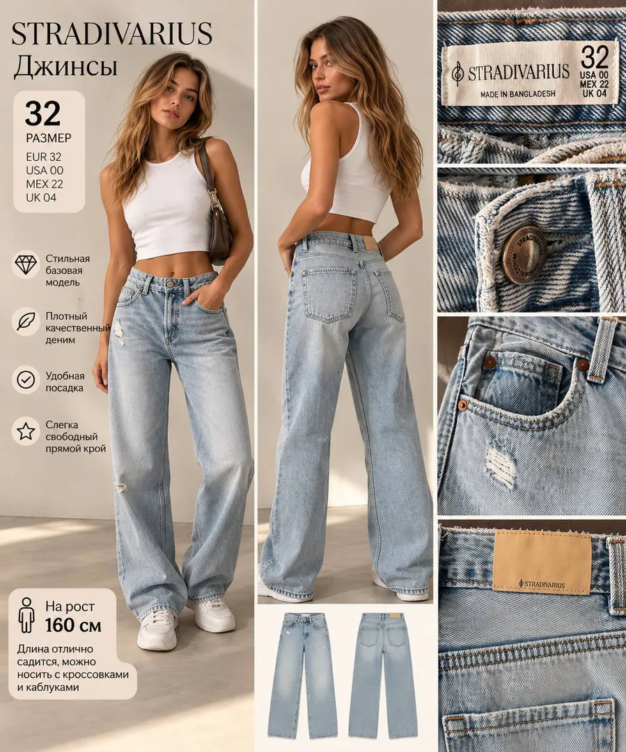 Stradivarius ჯინსები ზომა 32 — ფოტო 1