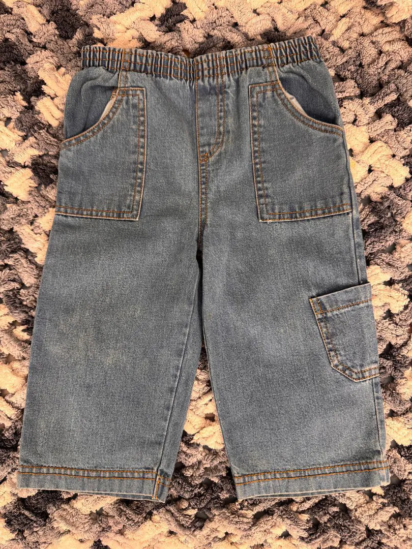 Blue denim pants for kids, 1-3 years — photo 1