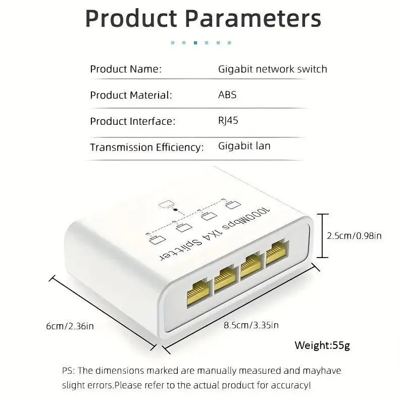 Ethernet სპლიტერი 4 პორტით — ფოტო 1