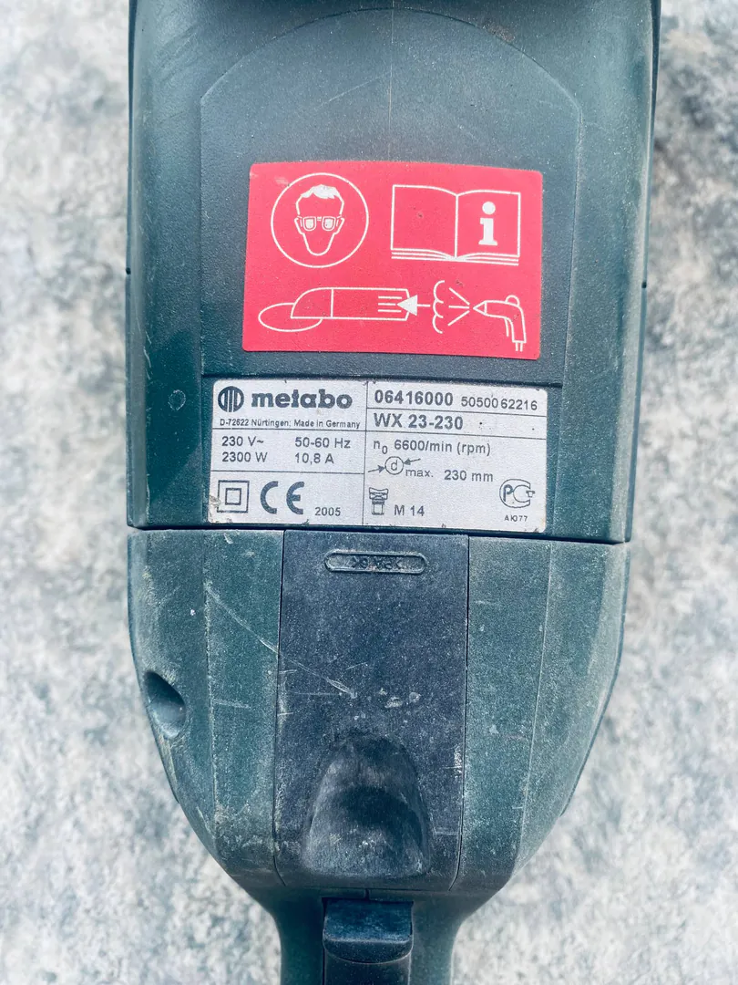 კუთხური დამხობელი Metabo WX 23-230 — ფოტო 2