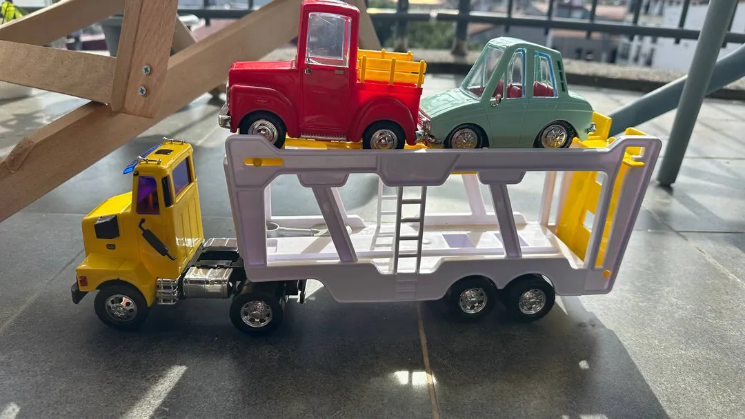 Plastic car carrier with cars — photo 1