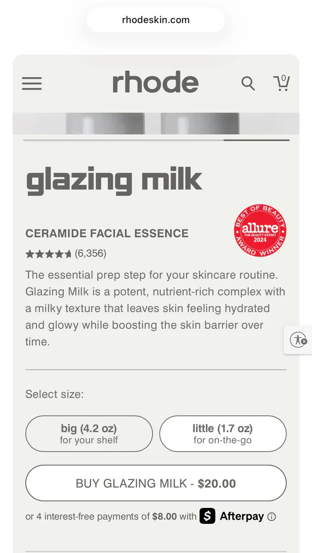 RHODE glazing milk, мини версия, с официального — фото 1