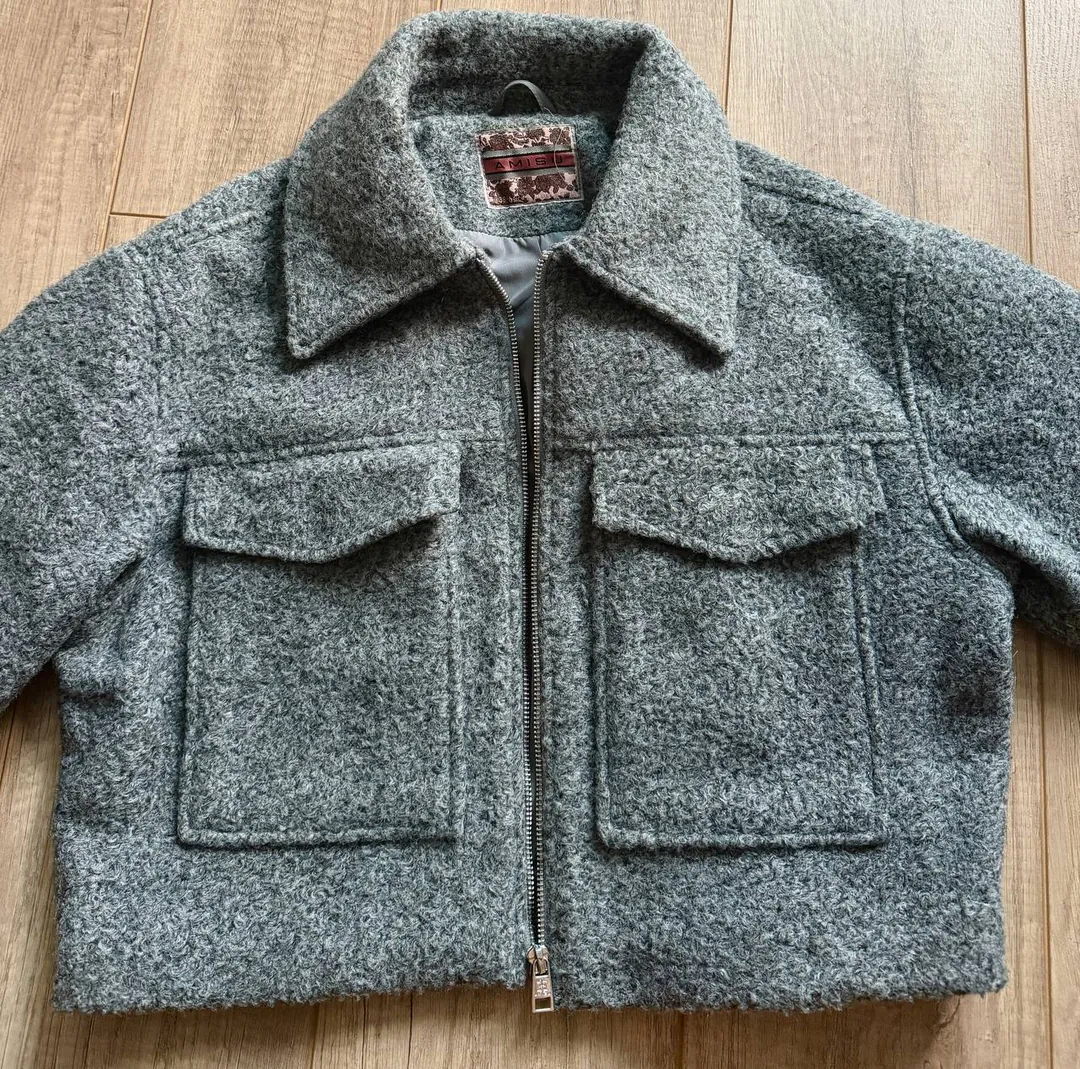 Gray cropped bomber jacket size 36-38 — photo 1