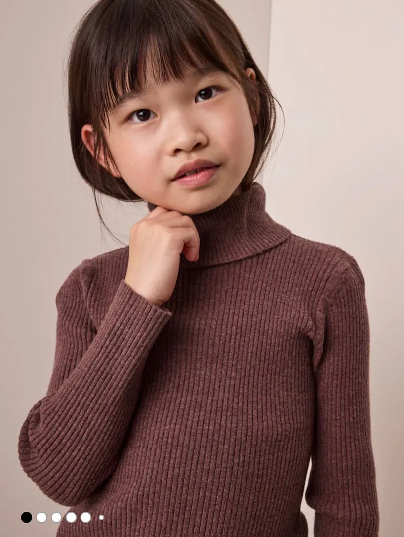 Детская коричневая водолазка Next — фото 2