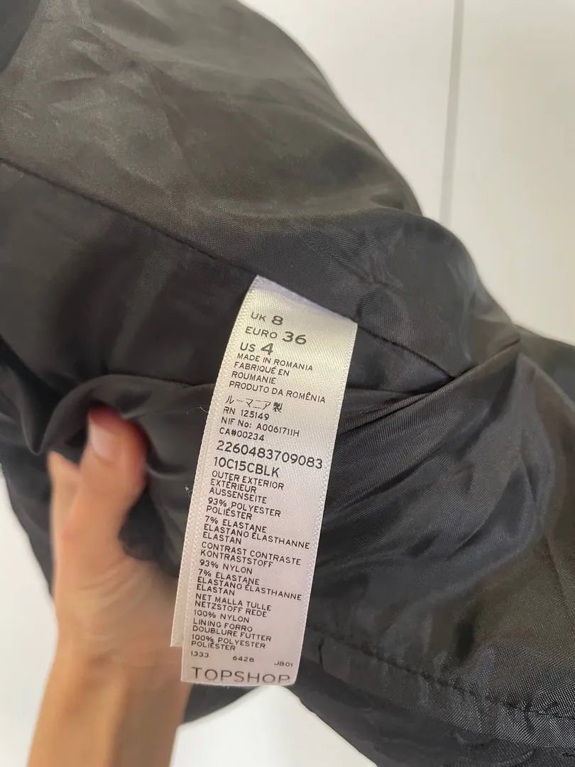 შავი კაბა Topshop ზომა EUR 36 — ფოტო 1