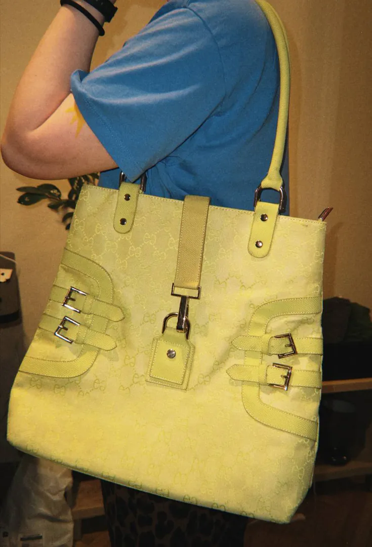 Vintage bag with long handles — photo 1