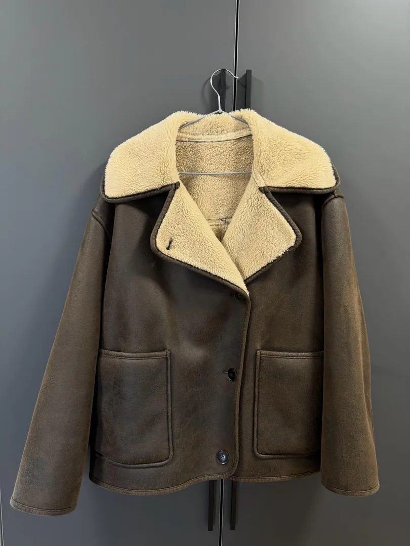Дублёнка Zara | Размер S, оверсайз. 130 gel. — ფოტო 1
