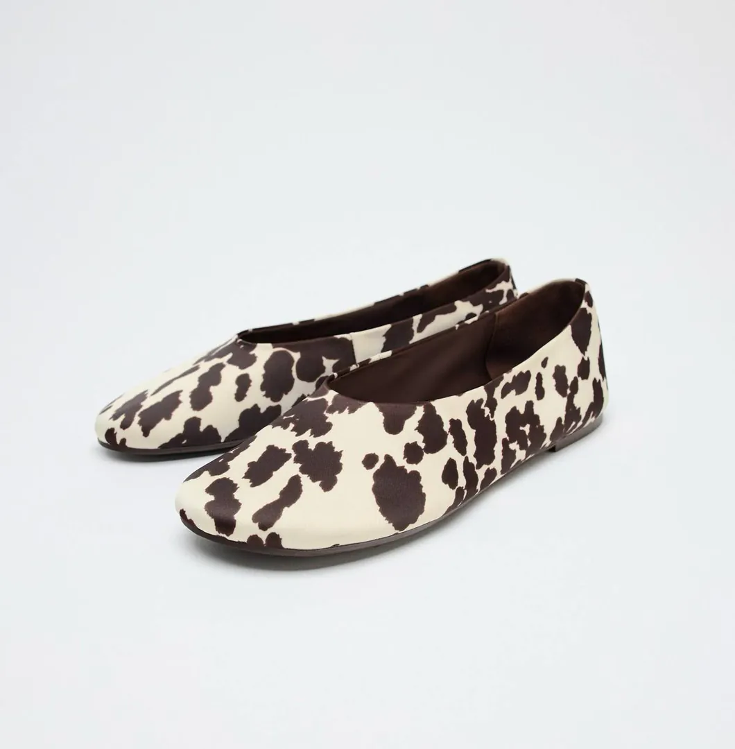 Zara cow print ballet flats size 38 — photo 3