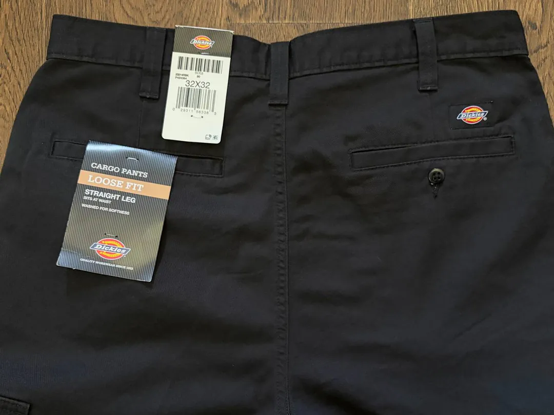 Men's Dickies Loose Fit Cargo Pants 32/32 Black — photo 3