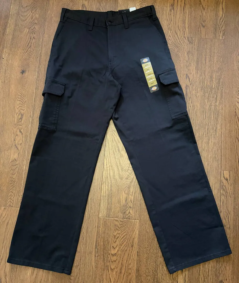 Men's Dickies Loose Fit Cargo Pants 32/32 Black — photo 4