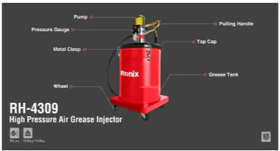 Высоконапорный пневматический смазочный насос RONIX — фото 2