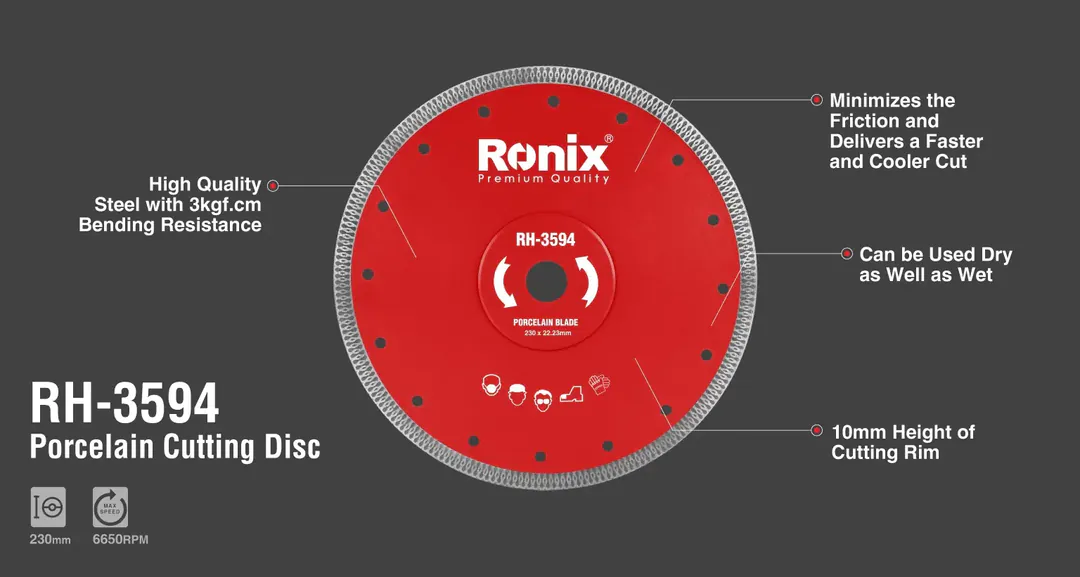 Супер тонкий отрезной диск x turbo 230 RONIX — фото 2