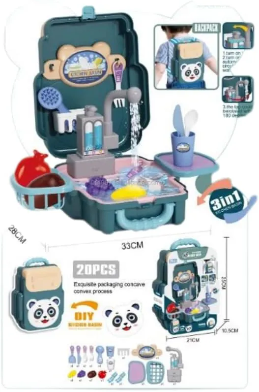 Children's Toy Kitchen Sink Set in Suitcase GH-688-106A — photo 2