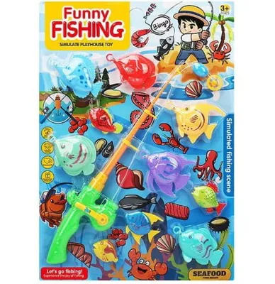 Children's toy fishing rod with magnet and hook, — photo 1