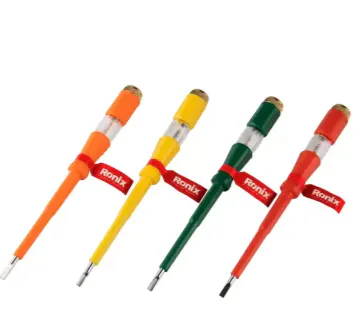 Voltage tester screwdriver Ronix RH-2718, 180 mm — photo 1