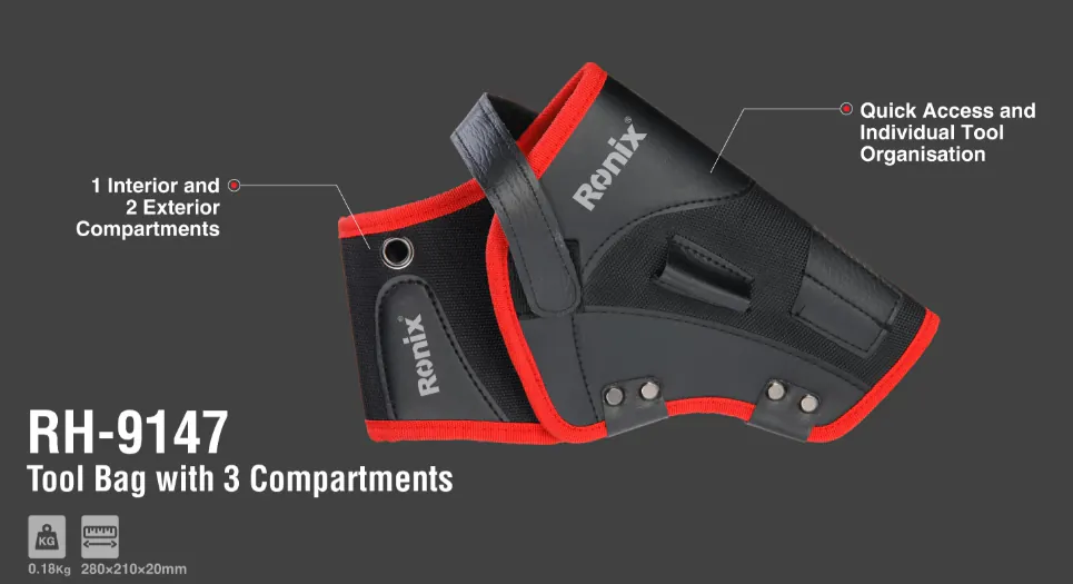 Tool Belt Pouch with 3 Compartments Ronix — photo 2
