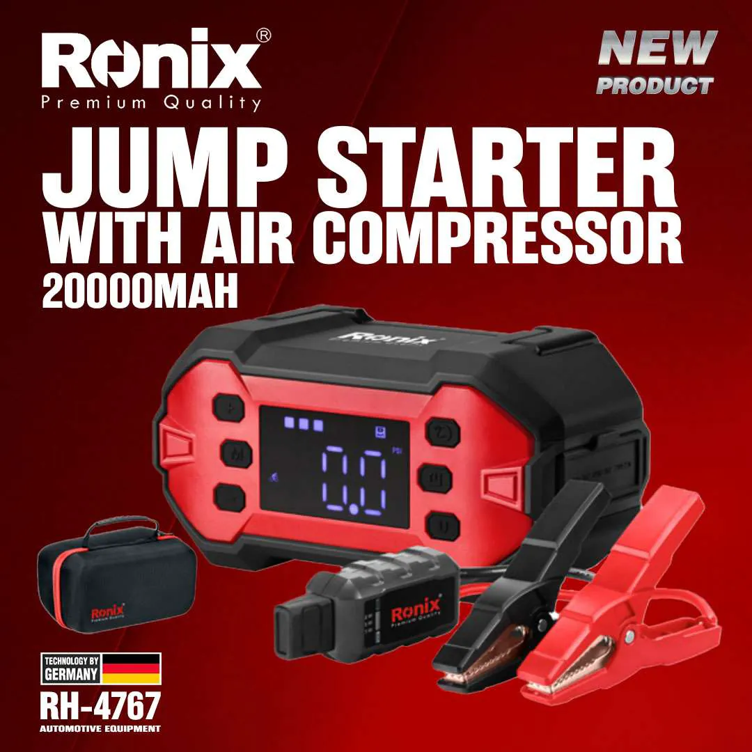 Пусковое устройство для автомобиля с компрессором 20000 mAh RONIX — фото 3