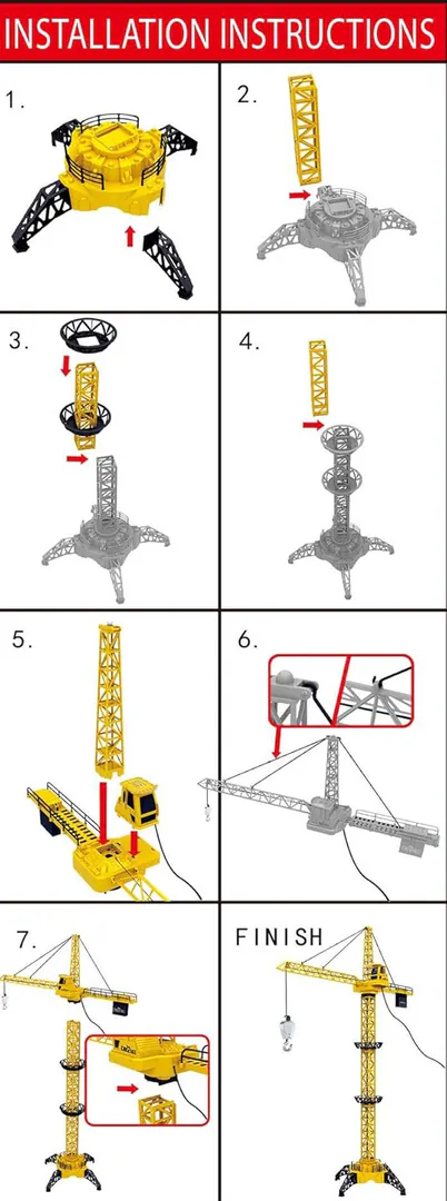 Children's toy construction crane R/C with lighting — photo 6