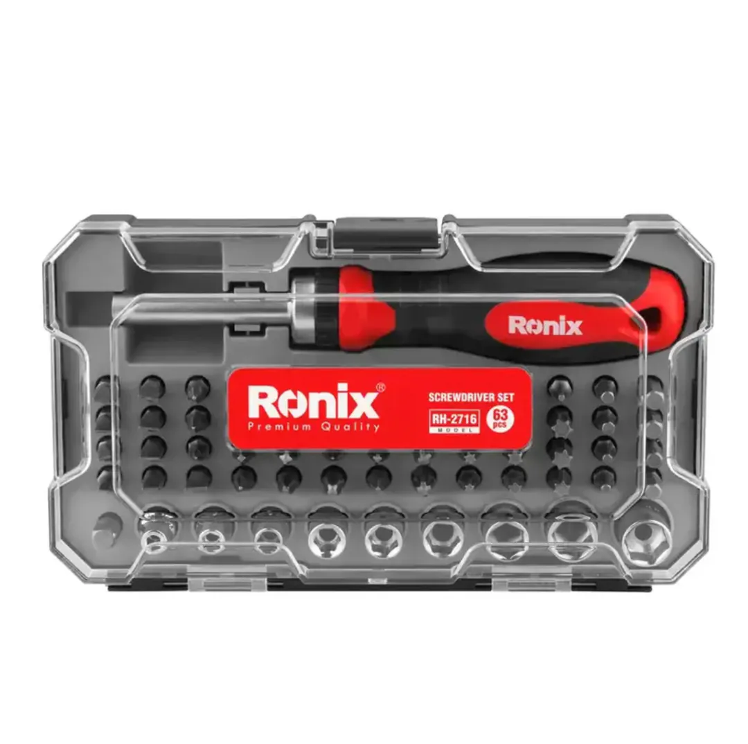 სახრახნისების და თავაკების ნაკრები Ronix RH-2716, — ფოტო 2