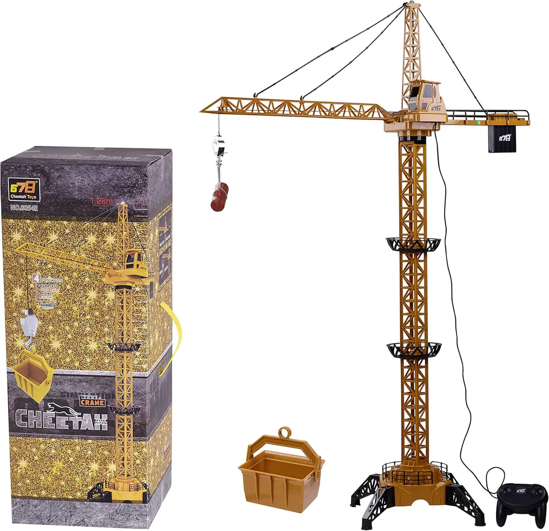 Children's toy construction crane R/C with lighting — photo 1