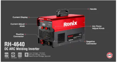 შედუღების აპარატი Ronix RH-4640, 400A, 12 KVA — ფოტო 2