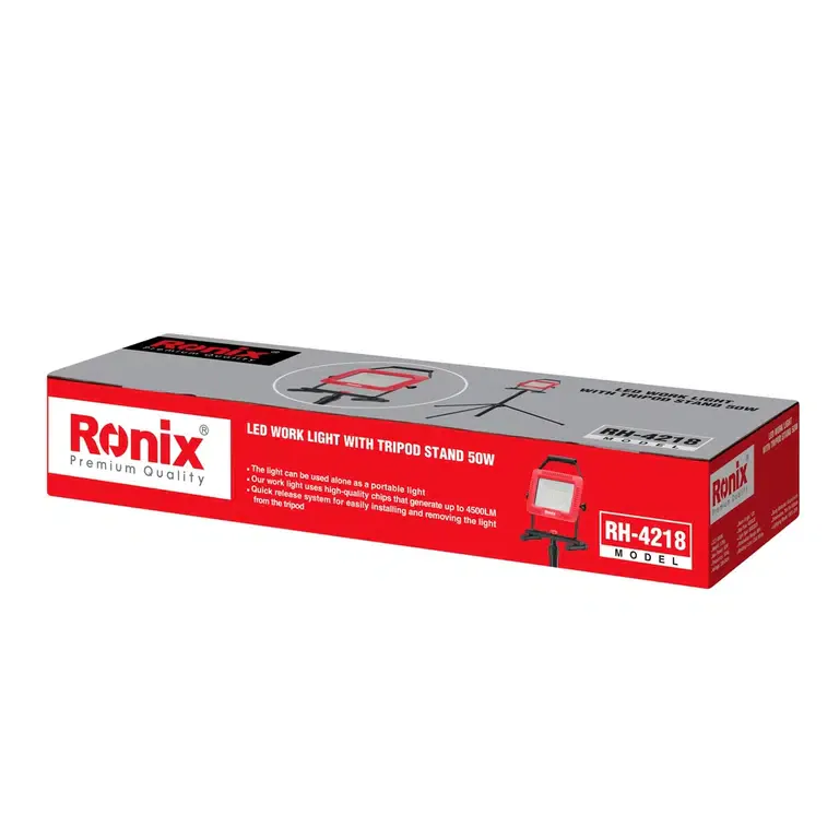 სამუშაო LED სანათი სამფეხა სადგამით Ronix — ფოტო 7