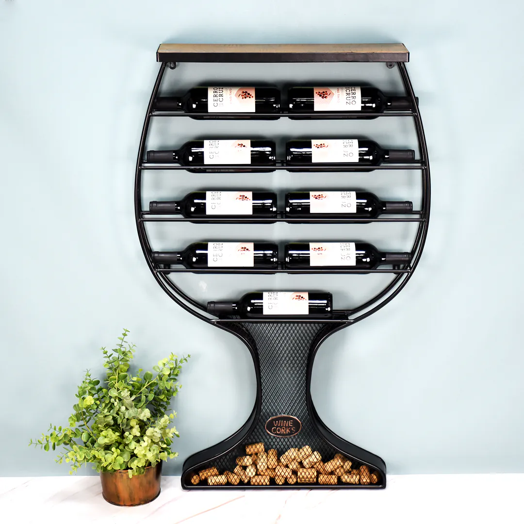 Wall-mounted wine rack in the shape of a glass – modern — photo 1