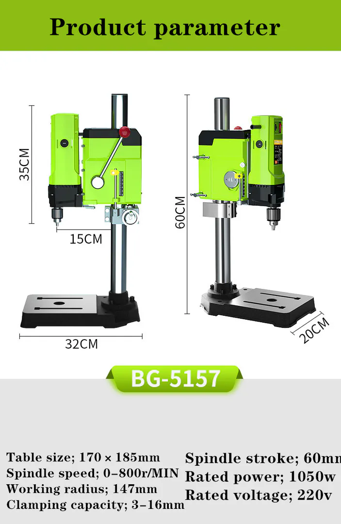 ელექტრო ვერტიკალური საბურღი 220V-1050W — ფოტო 8