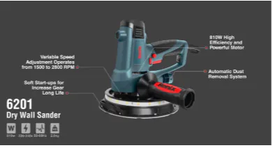 ელექტრო კედლის საფქვავი ხელსაწყო Ronix-6201 810w — ფოტო 2