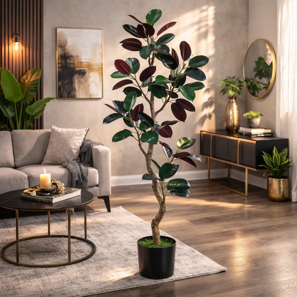 Artificial Ficus (Rubber Tree) 2.05M in Pot – — photo 1