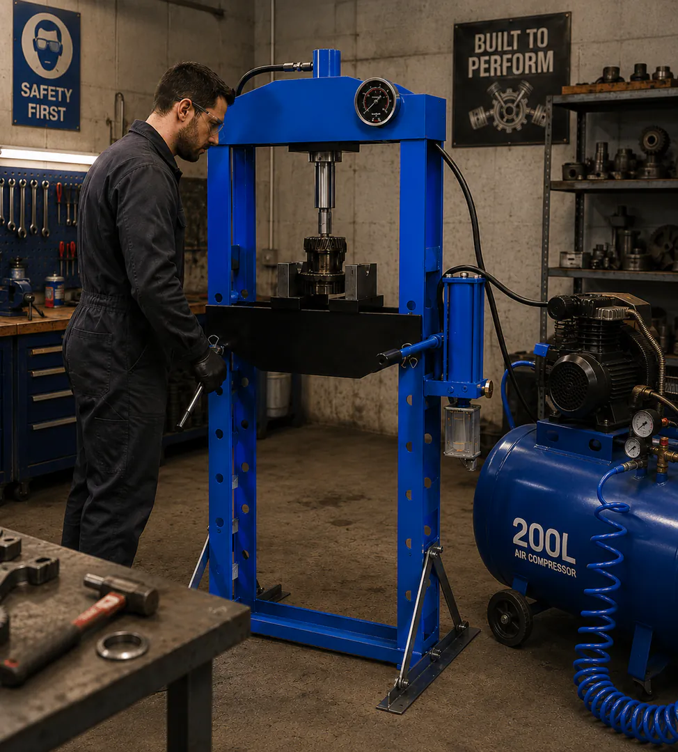 Pneumatic Hydraulic Press 20TON HSP20 with Compressor Support — photo 2