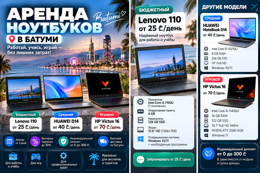 Laptop rental in Batumi — photo 1