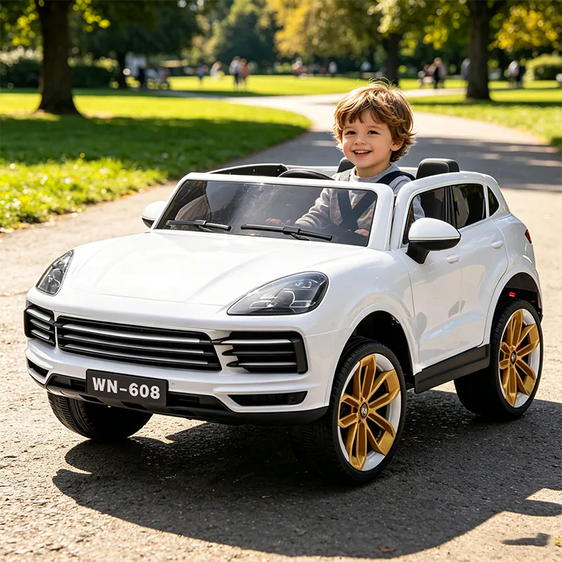 Children's electric car Porsche with leather seat — photo 4