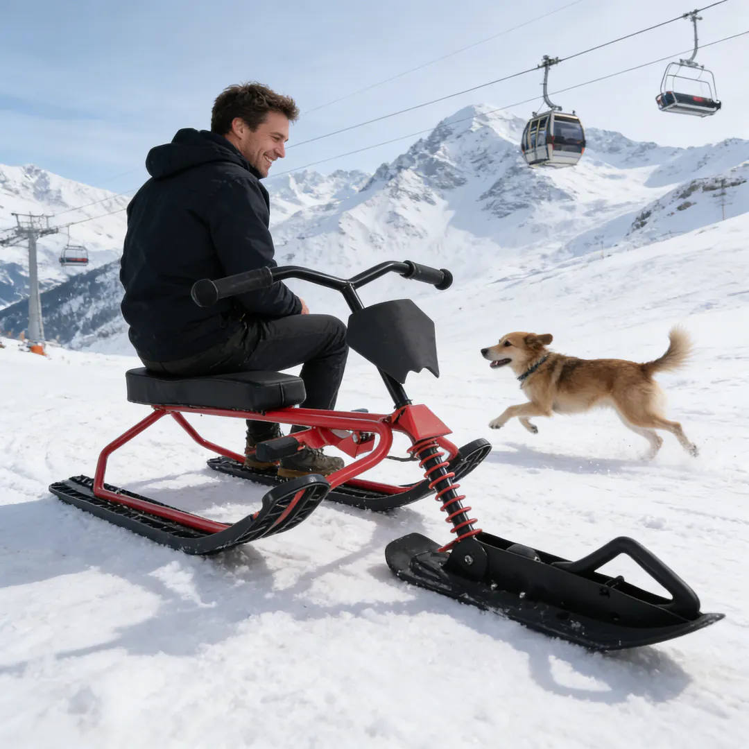 Children's Sports Snow Sled – Brake, Bumper, Rope, 80 kg Capacity GH-1899-R — photo 4