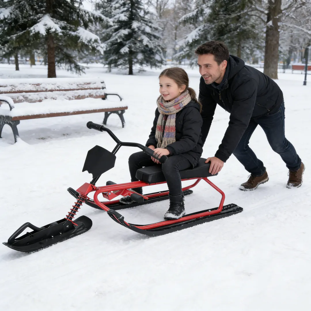 Children's Sports Snow Sled – Brake, Bumper, Rope, 80 kg Capacity GH-1899-R — photo 2