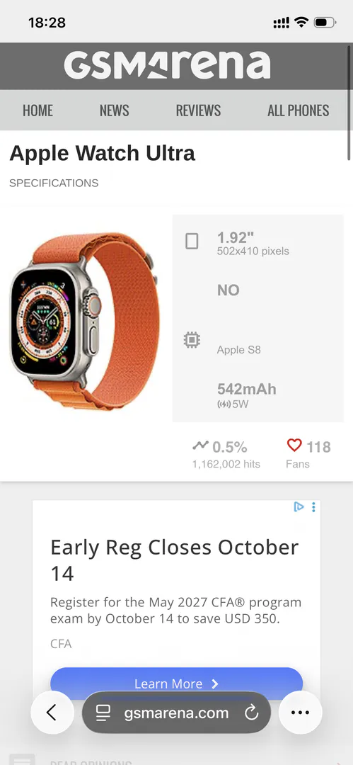 Apple Watch Ultra 1 (96% battery) — photo 5