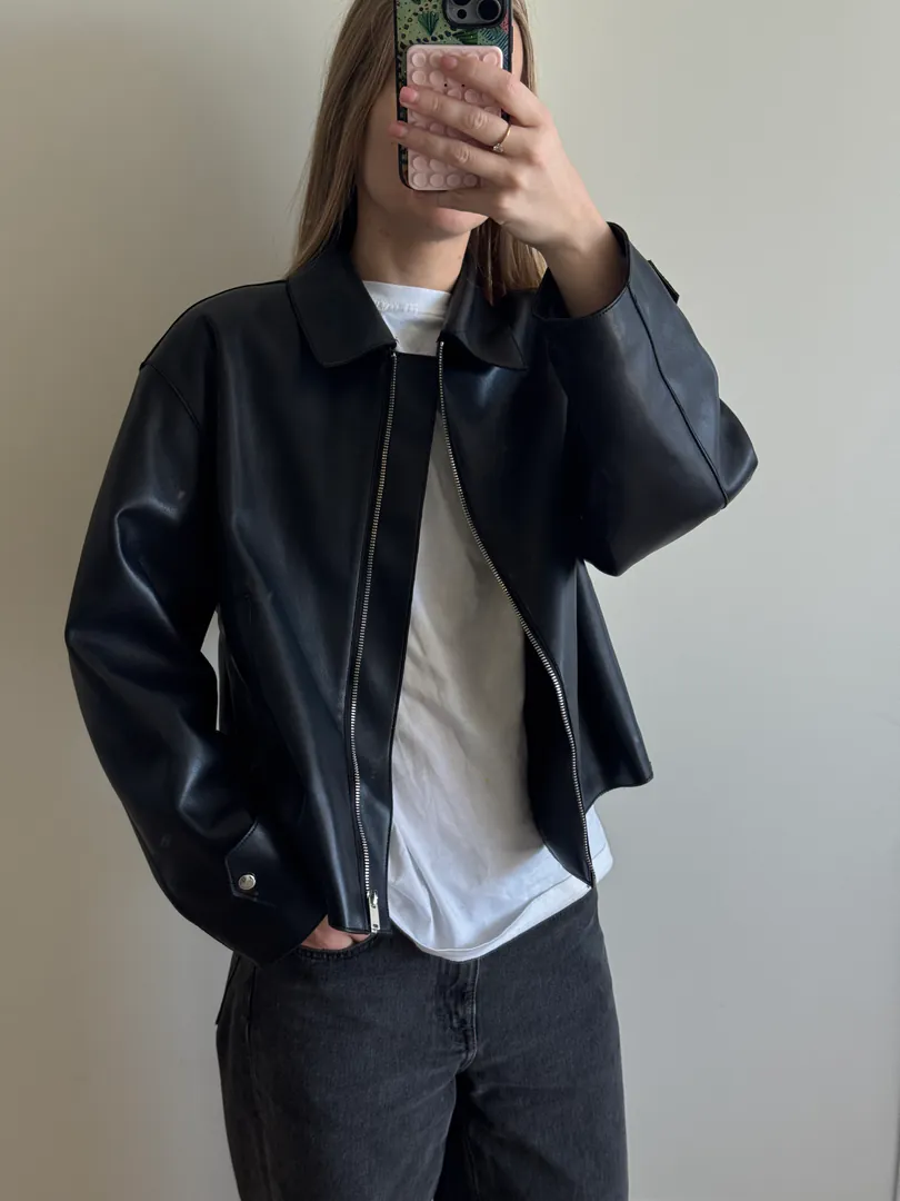 Mango eco leather jacket — photo 4