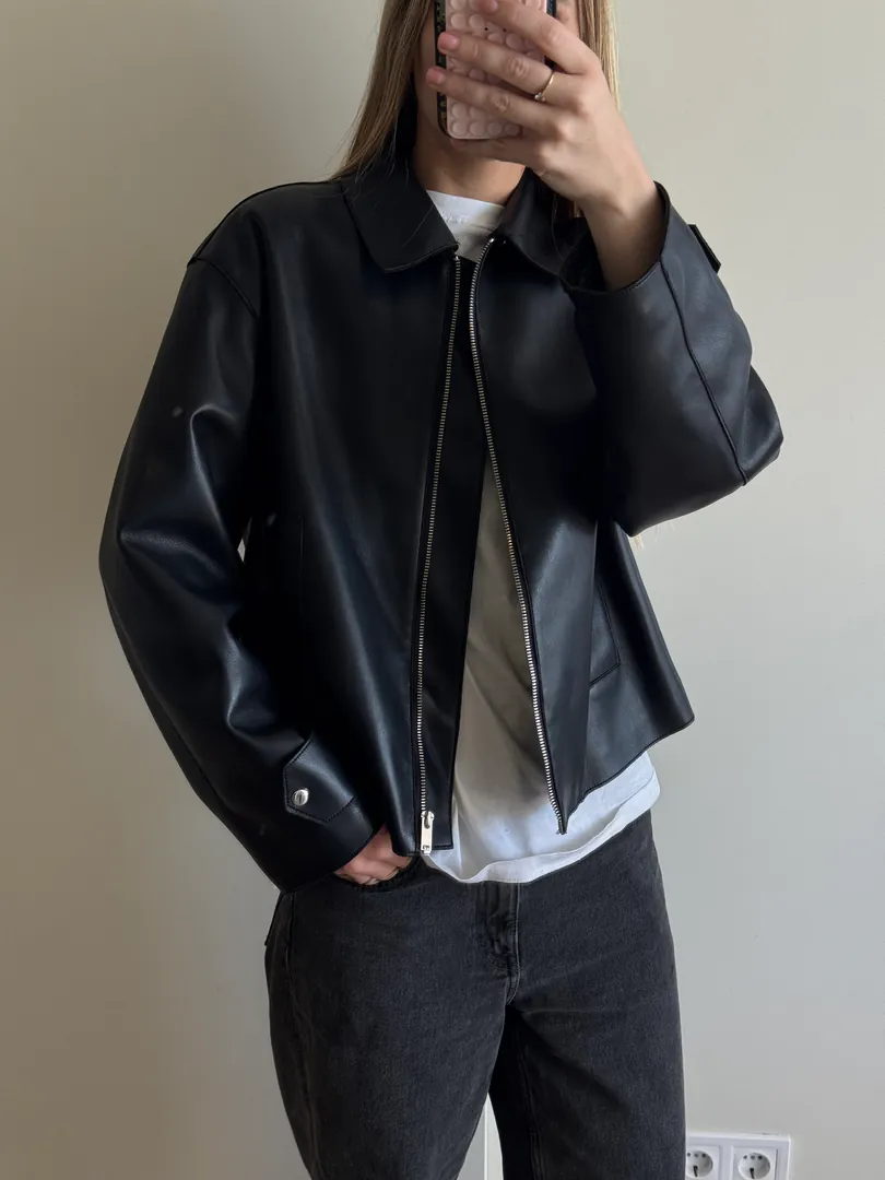 Mango eco leather jacket — photo 5