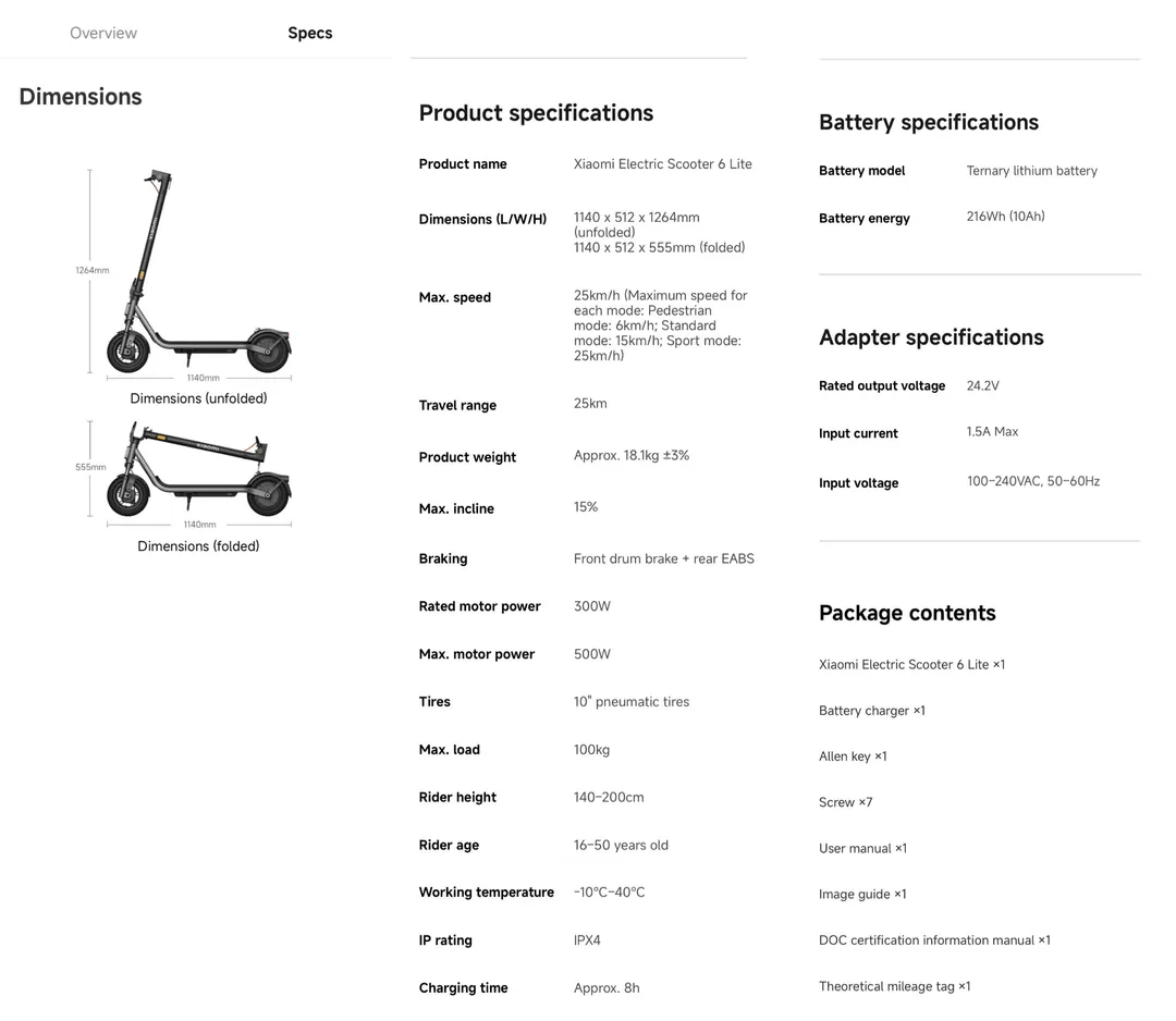 Scooter Xiaomi Electric Scooter 6 Lite — photo 6