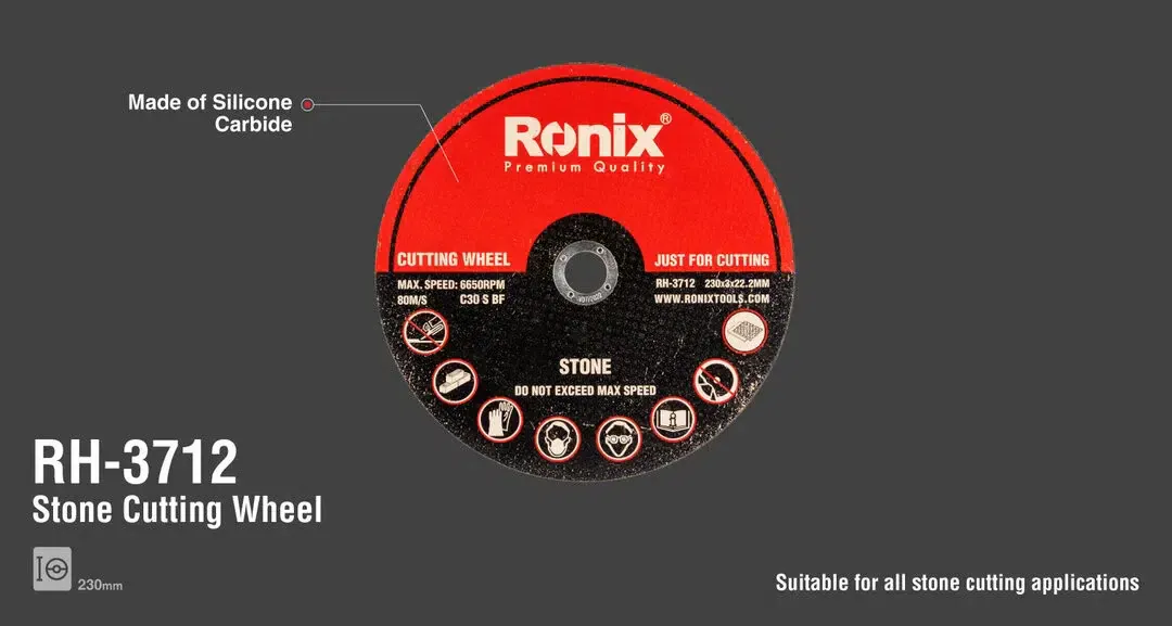 ქვის საჭრელი დისკი Ronix RH-3712, 230×3.0 მმ — ფოტო 2