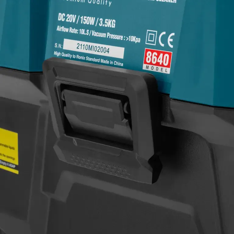 უსადენო მანქანის მტვერსასრუტი Ronix-8640 20V 150w — ფოტო 8
