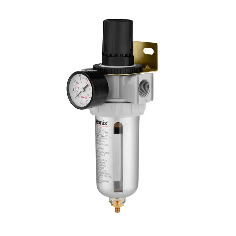 ჰაერის ფილტრი, რეგულატორი Ronix RH-6901, 10 ბარი — ფოტო 1