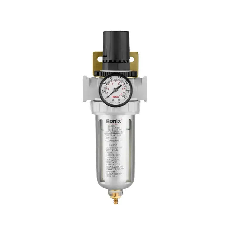 ჰაერის ფილტრი, რეგულატორი Ronix RH-6901, 10 ბარი — ფოტო 4
