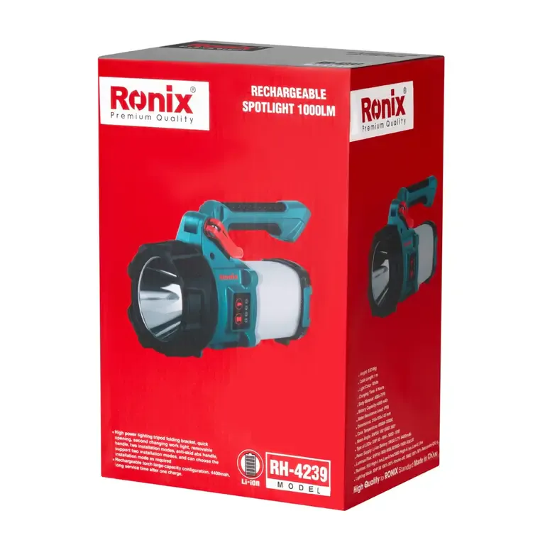 დატენვადი პროჟექტორი 1000lm RONIX RH-4239 — ფოტო 3